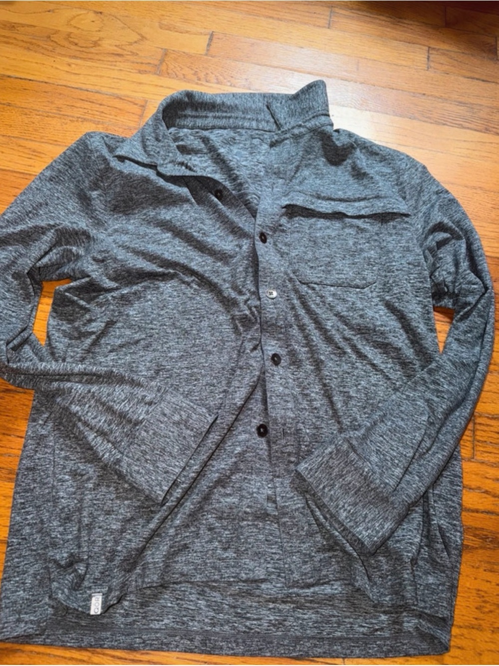Men's Lightweight Gray Button-Front Shirt Jacket